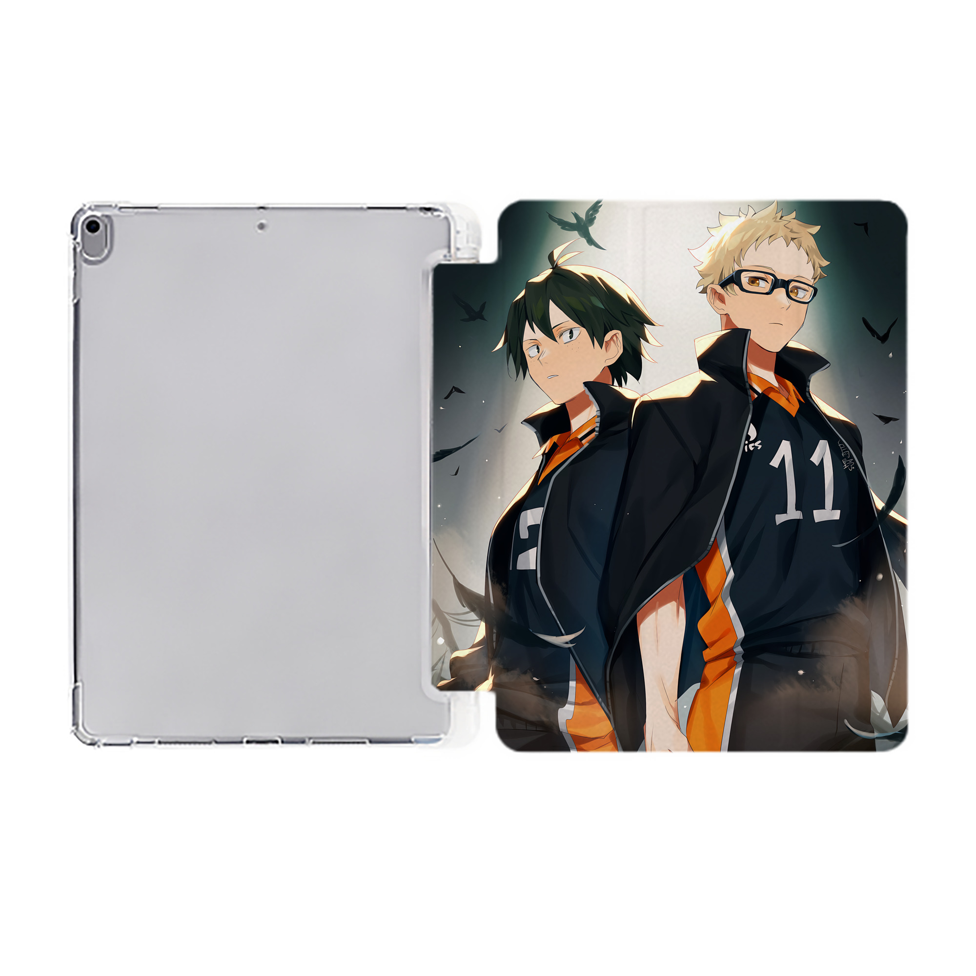 （画像用） ハイキュー!! Haikyu!! IPad ケース ペン収納付き 三つ折りスタンド PUレザー×シリコン 対応機種9.5/10.5/10.9インチ